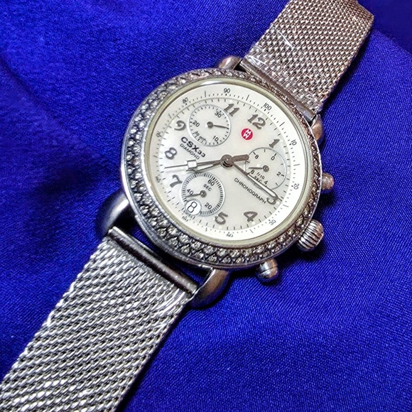 Michelle Lilou Diamond Paved 33Mm Swiss Chrono Swiss Made Women's Watch - Picture 3 of 8